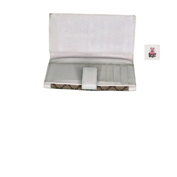 Gucci GG Canvas Continental Wallet with White Leather Trim - Picture 7 of 7
